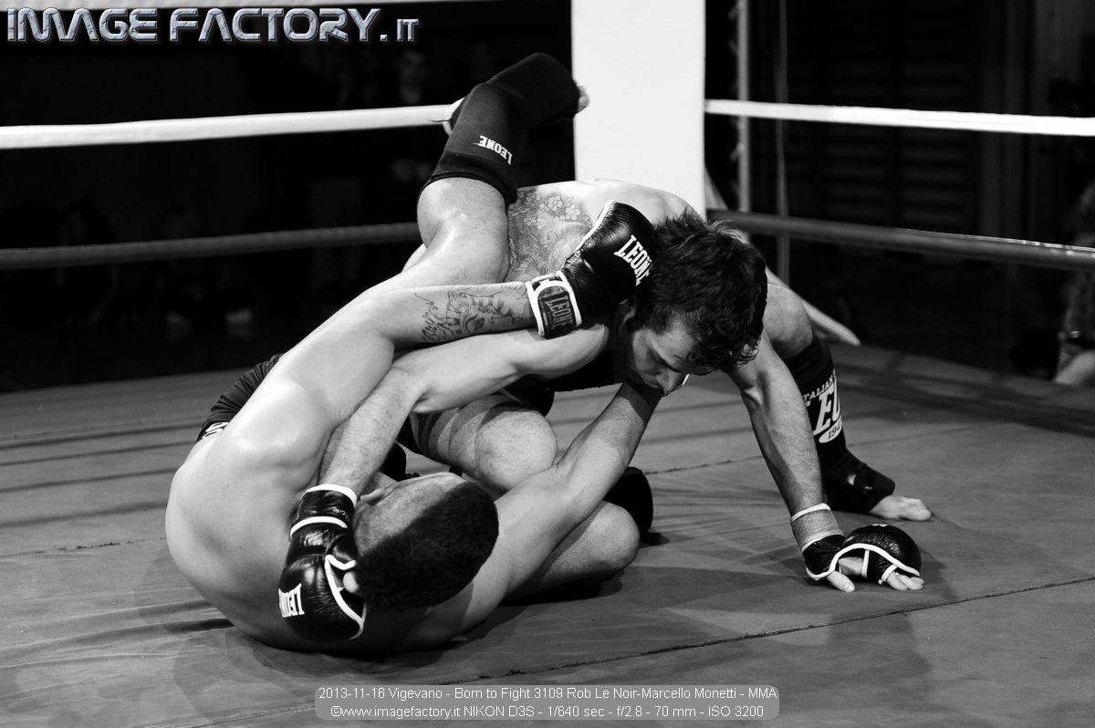 2013-11-16 Vigevano - Born to Fight 3109 Rob Le Noir-Marcello Monetti - MMA